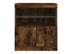 Aparador con luces LED roble ahumado 60x37x67 cm