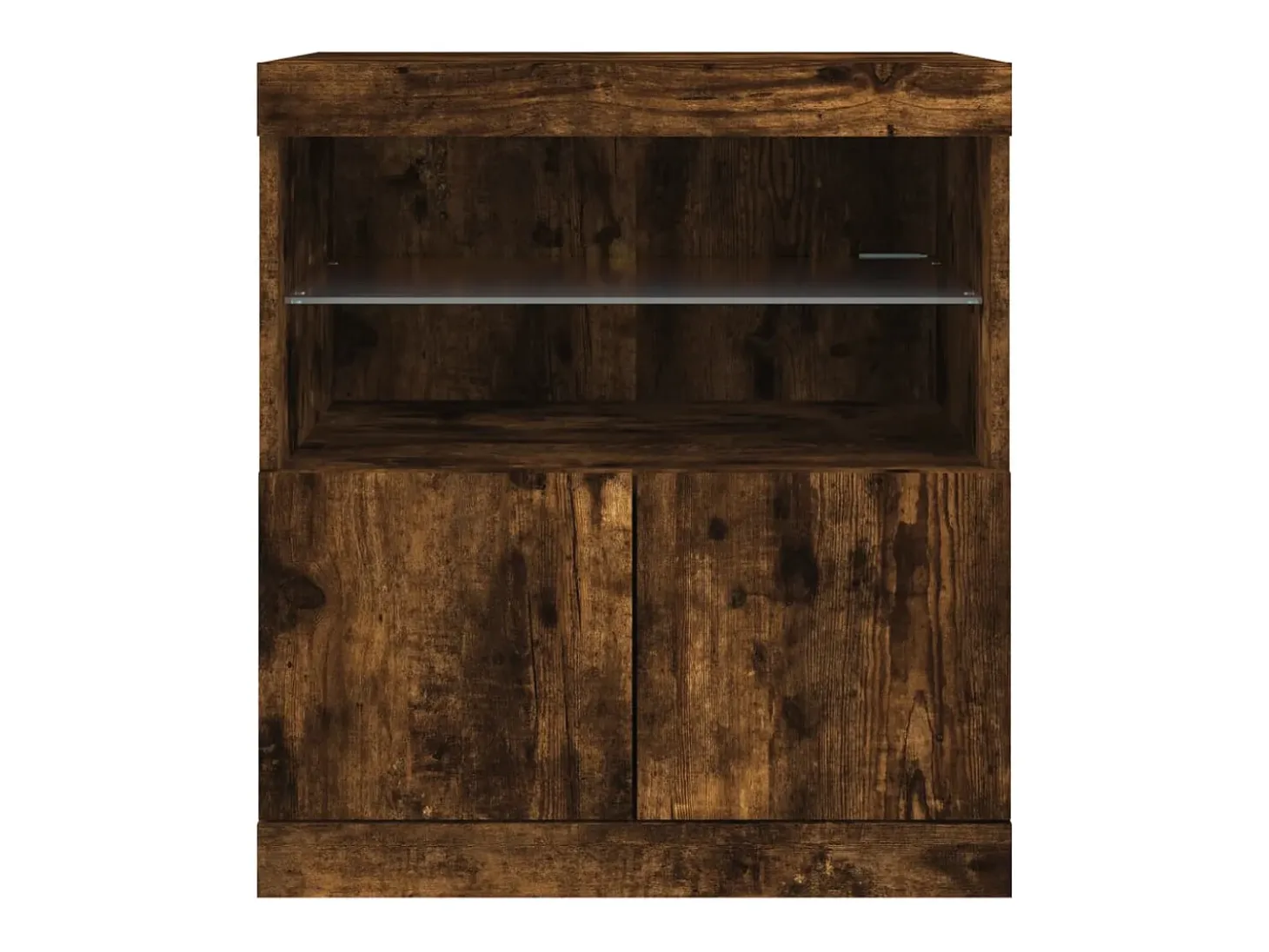 Aparador con luces LED roble ahumado 60x37x67 cm