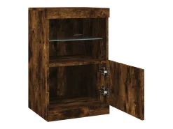 Aparador con luces LED roble ahumado 41x37x67 cm