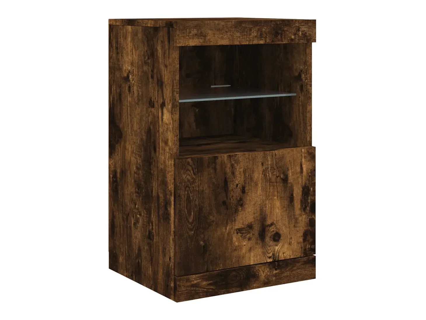 Aparador con luces LED roble ahumado 41x37x67 cm