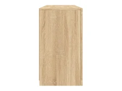 Aparador con luces LED roble Sonoma 142,5x37x67 cm