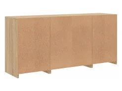 Aparador con luces LED roble Sonoma 142,5x37x67 cm