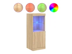 Aparador con luces LED roble Sonoma 41x37x100 cm