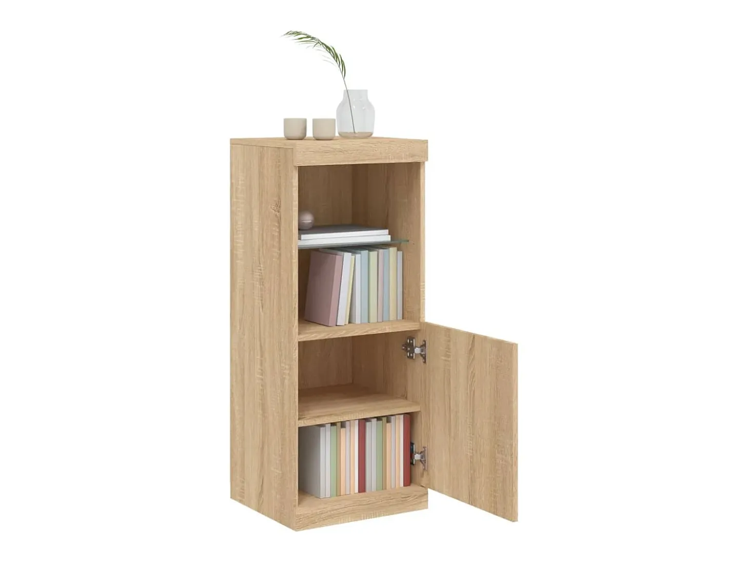Aparador con luces LED roble Sonoma 41x37x100 cm