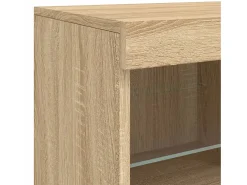 Aparador con luces LED roble Sonoma 81x37x67 cm
