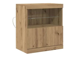 Aparador con luces LED Roble Artesano 60x37x67 cm