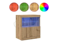 Aparador con luces LED Roble Artesano 60x37x67 cm
