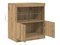 Aparador con luces LED Roble Artesano 60x37x67 cm