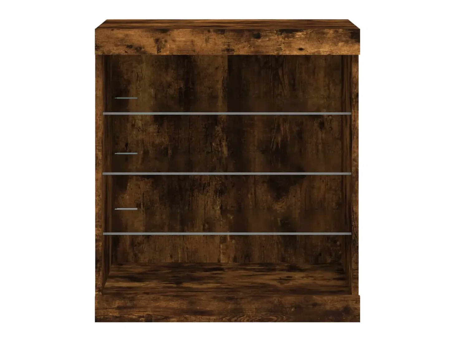Aparador con luces LED roble ahumado 60,5x37x67 cm