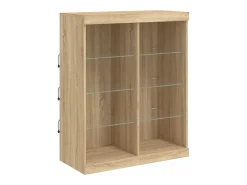 Aparador con luces LED roble Sonoma 202x37x100 cm