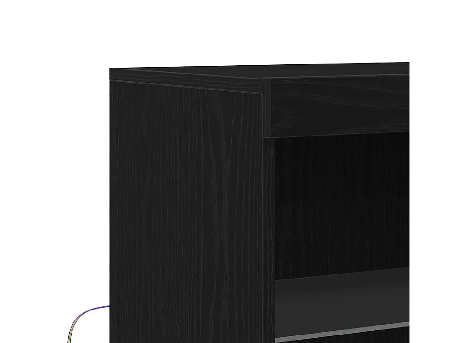 Aparador con luces LED Roble Negro 60x37x100 cm