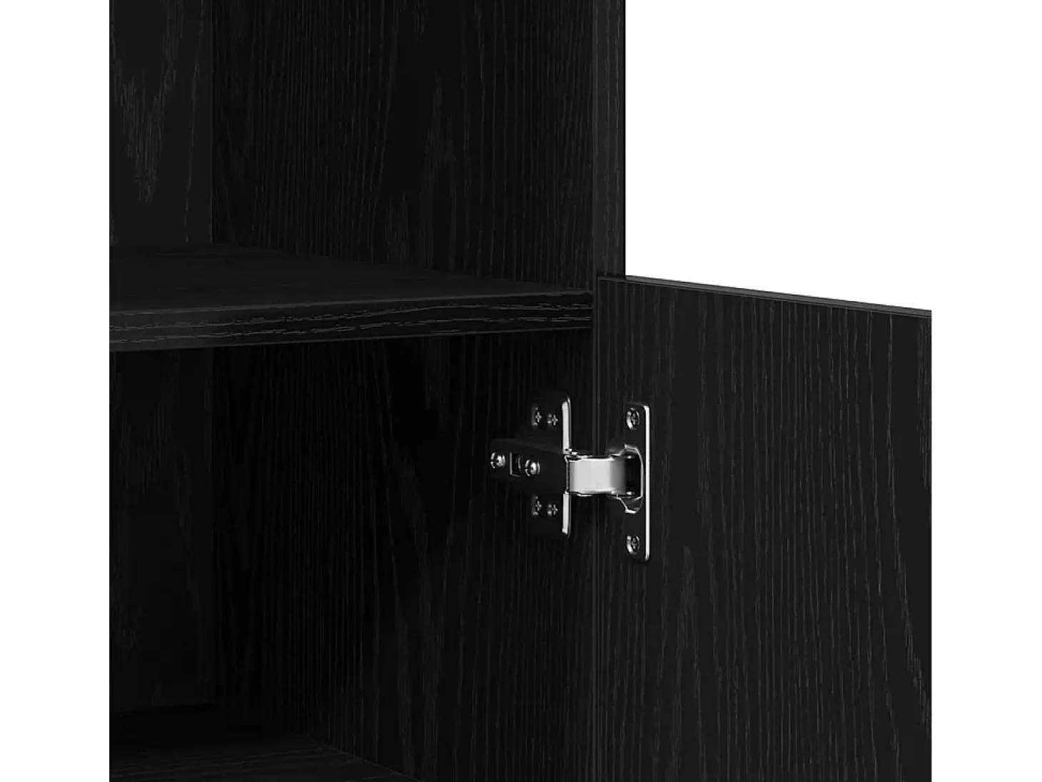 Aparador con luces LED Roble Negro 60x37x100 cm