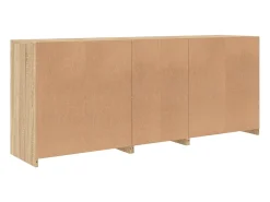 Aparador con luces LED roble Sonoma 162x37x67 cm