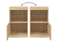 Aparador con luces LED roble Sonoma 41x37x67 cm