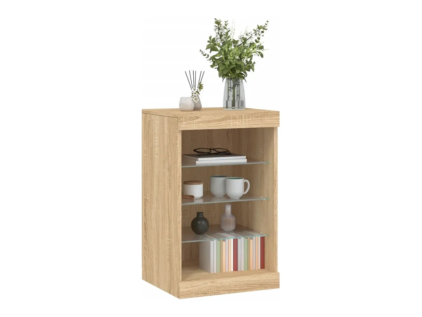 Aparador con luces LED roble Sonoma 41x37x67 cm ES912188