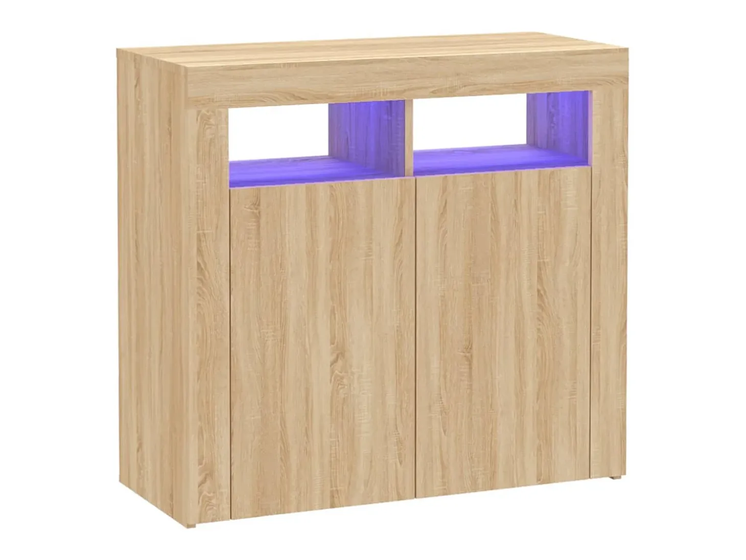 Aparador con luces LED roble Sonoma 80x35x75 cm ES21401