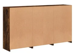 Aparador con luces LED roble ahumado 181,5x37x100 cm