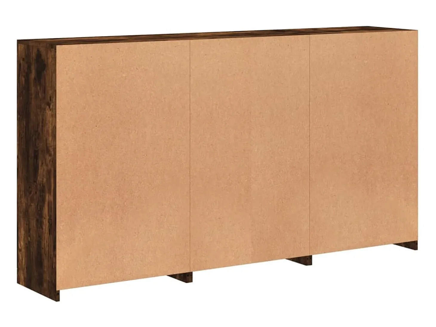 Aparador con luces LED roble ahumado 181,5x37x100 cm