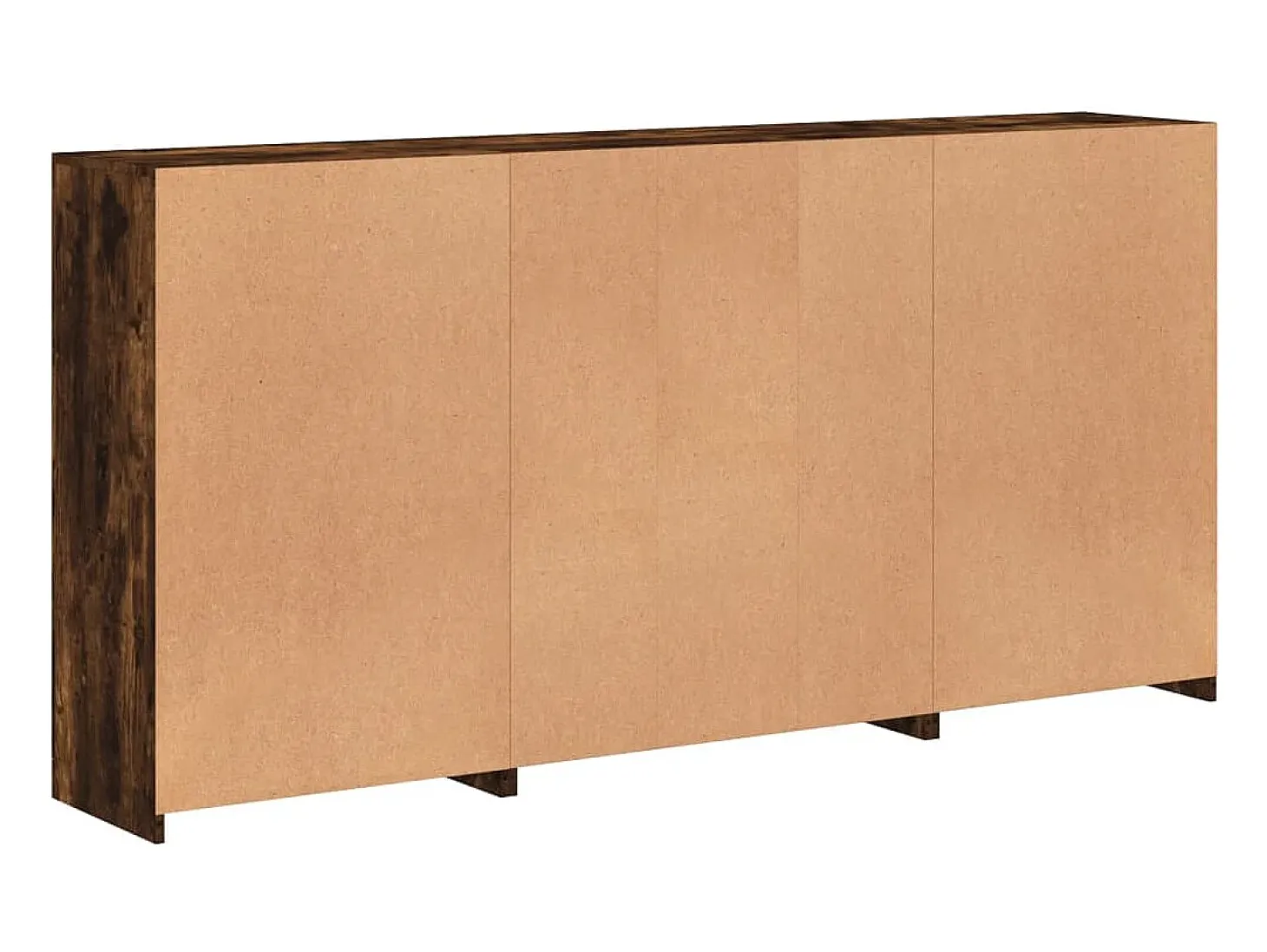 Aparador con luces LED roble ahumado 202x37x100 cm