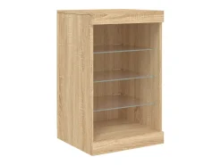 Aparador con luces LED roble Sonoma 123x37x67 cm