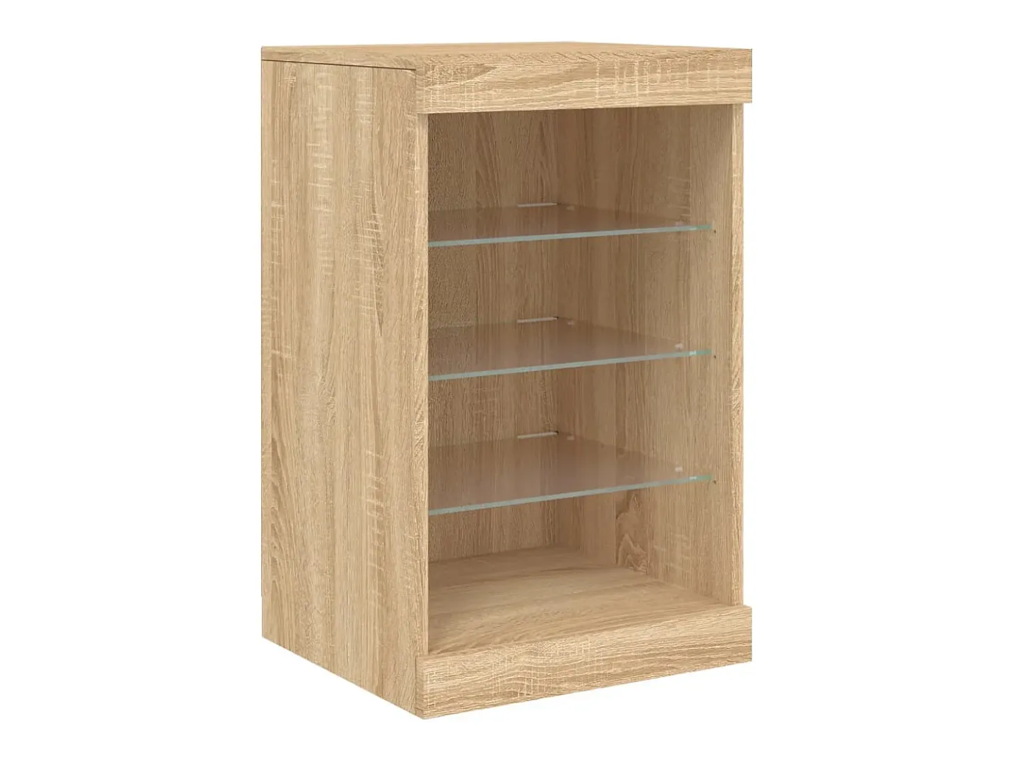 Aparador con luces LED roble Sonoma 123x37x67 cm