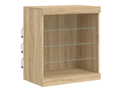 Aparador con luces LED roble Sonoma 60,5x37x67 cm ES823260