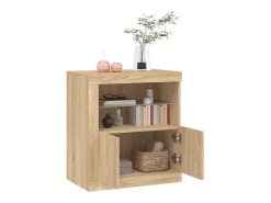 Aparador con luces LED roble Sonoma 60,5x37x67 cm ES848970