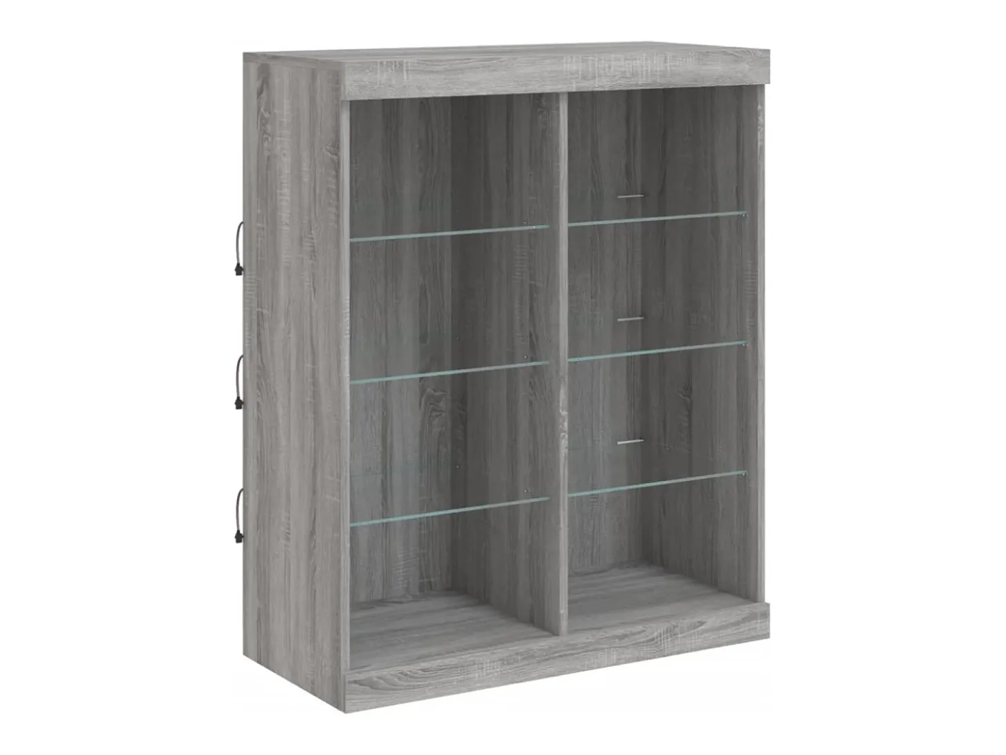 Aparador con luces LED Sonoma gris 202x37x100 cm