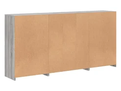 Aparador con luces LED Sonoma gris 202x37x100 cm