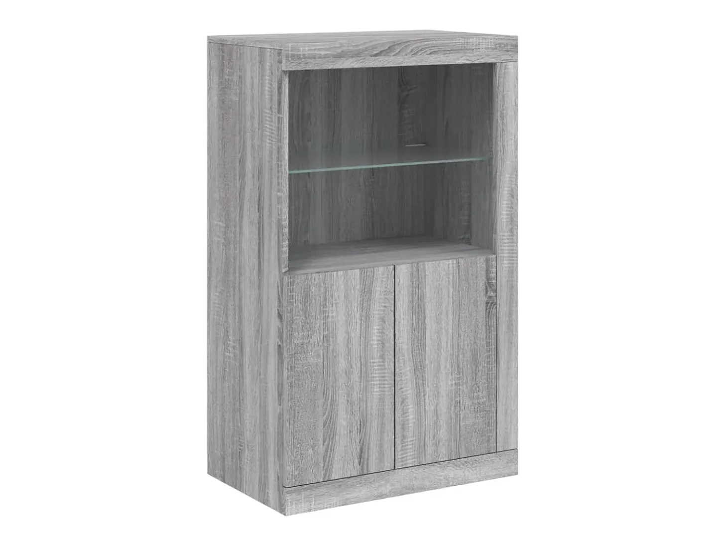 Aparador con luces LED Sonoma gris 202x37x100 cm