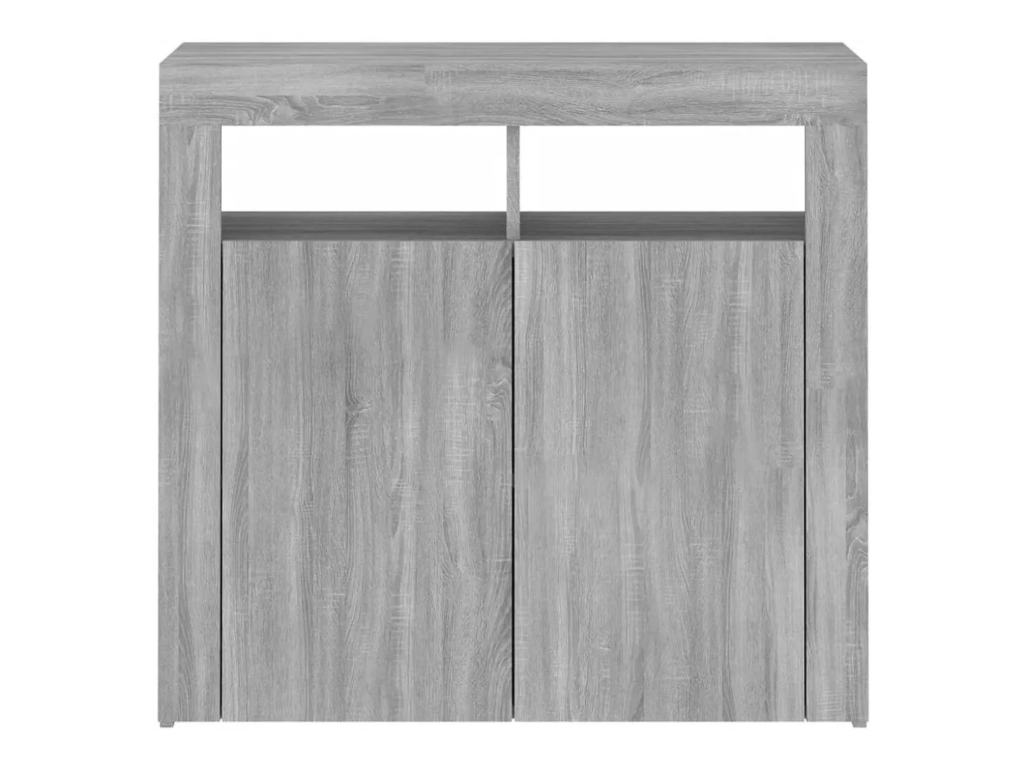 Aparador con luces LED Sonoma gris 80x35x75 cm