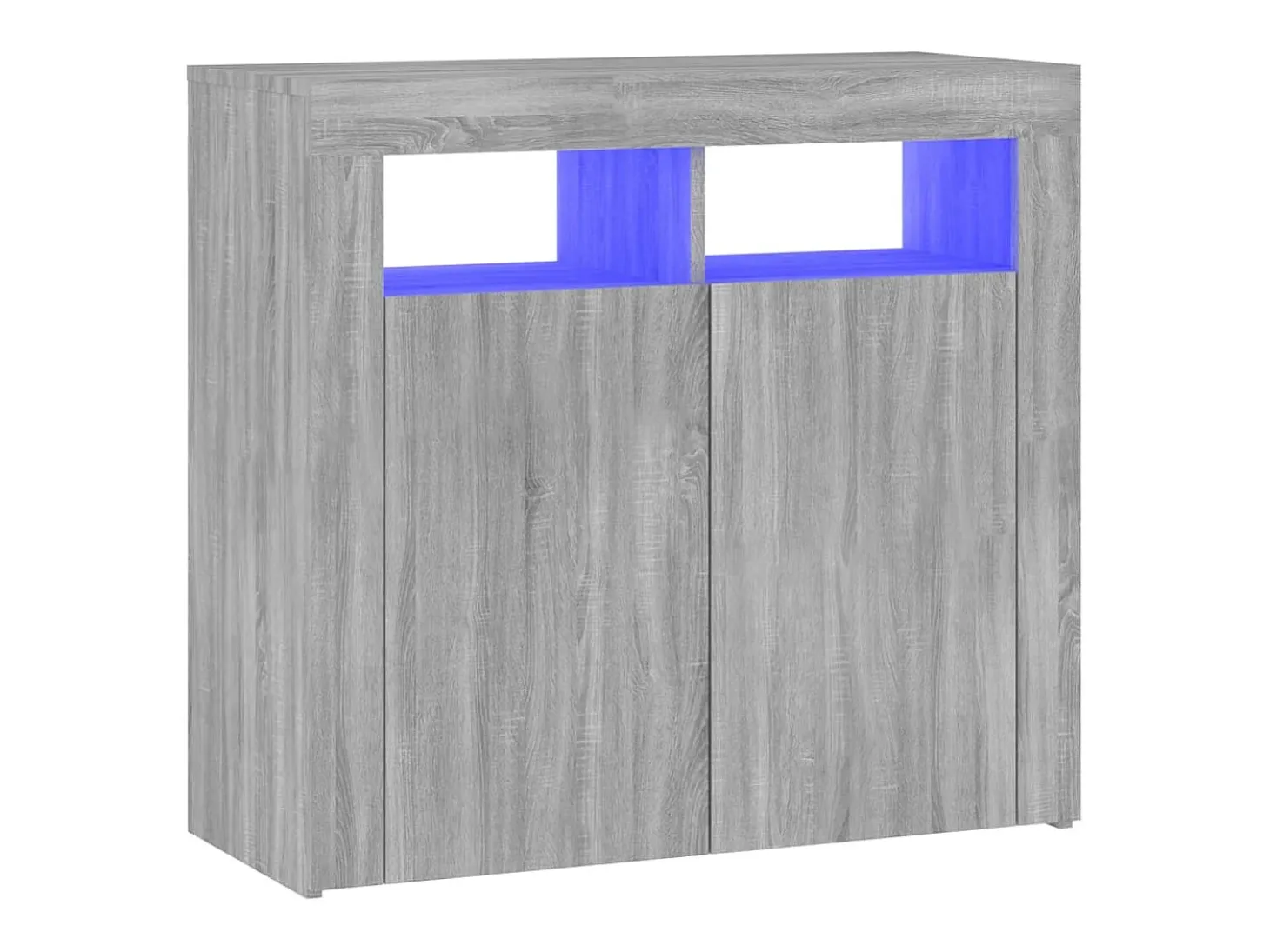 Aparador con luces LED Sonoma gris 80x35x75 cm