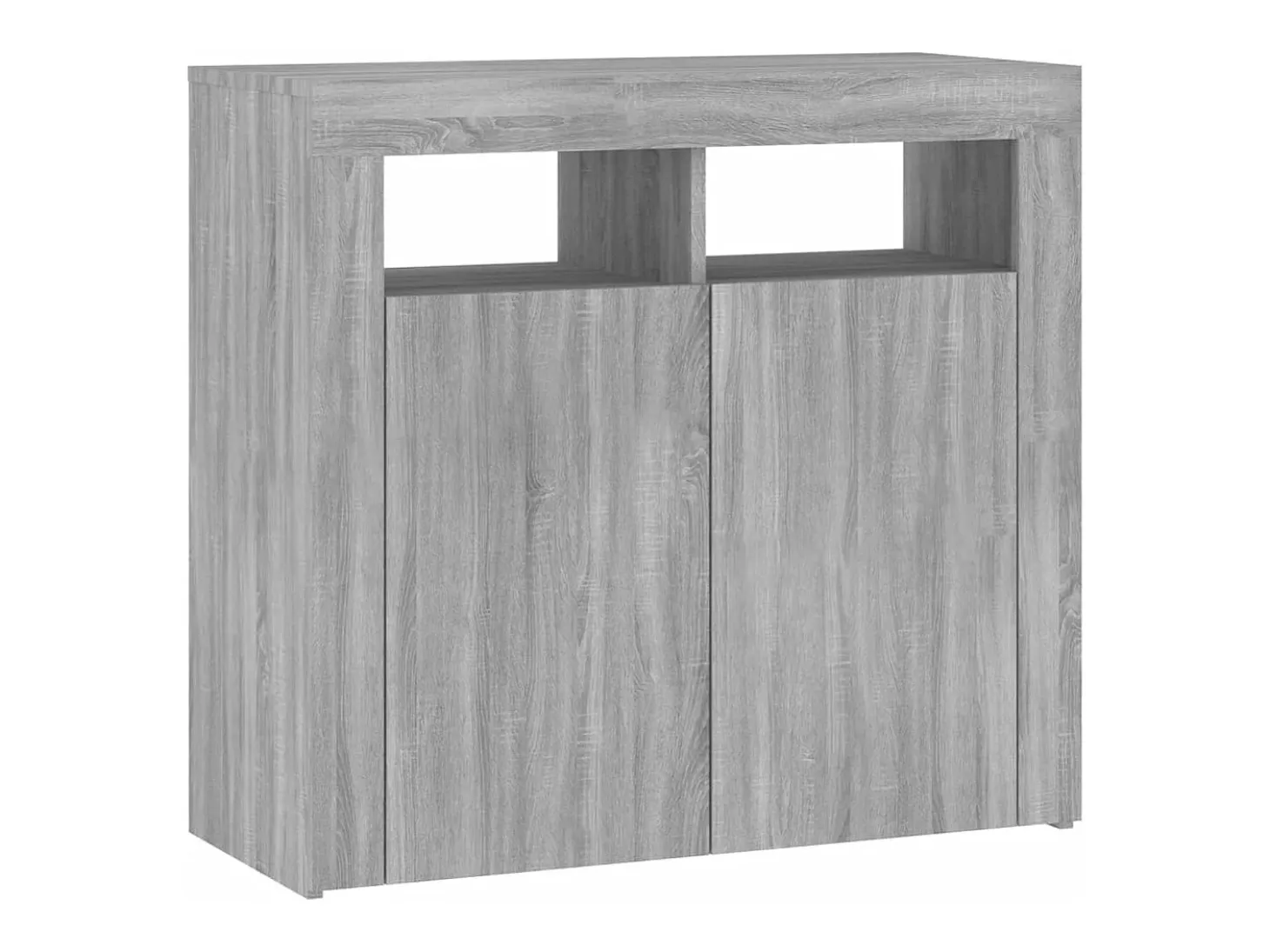 Aparador con luces LED Sonoma gris 80x35x75 cm