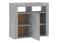Aparador con luces LED Sonoma gris 80x35x75 cm