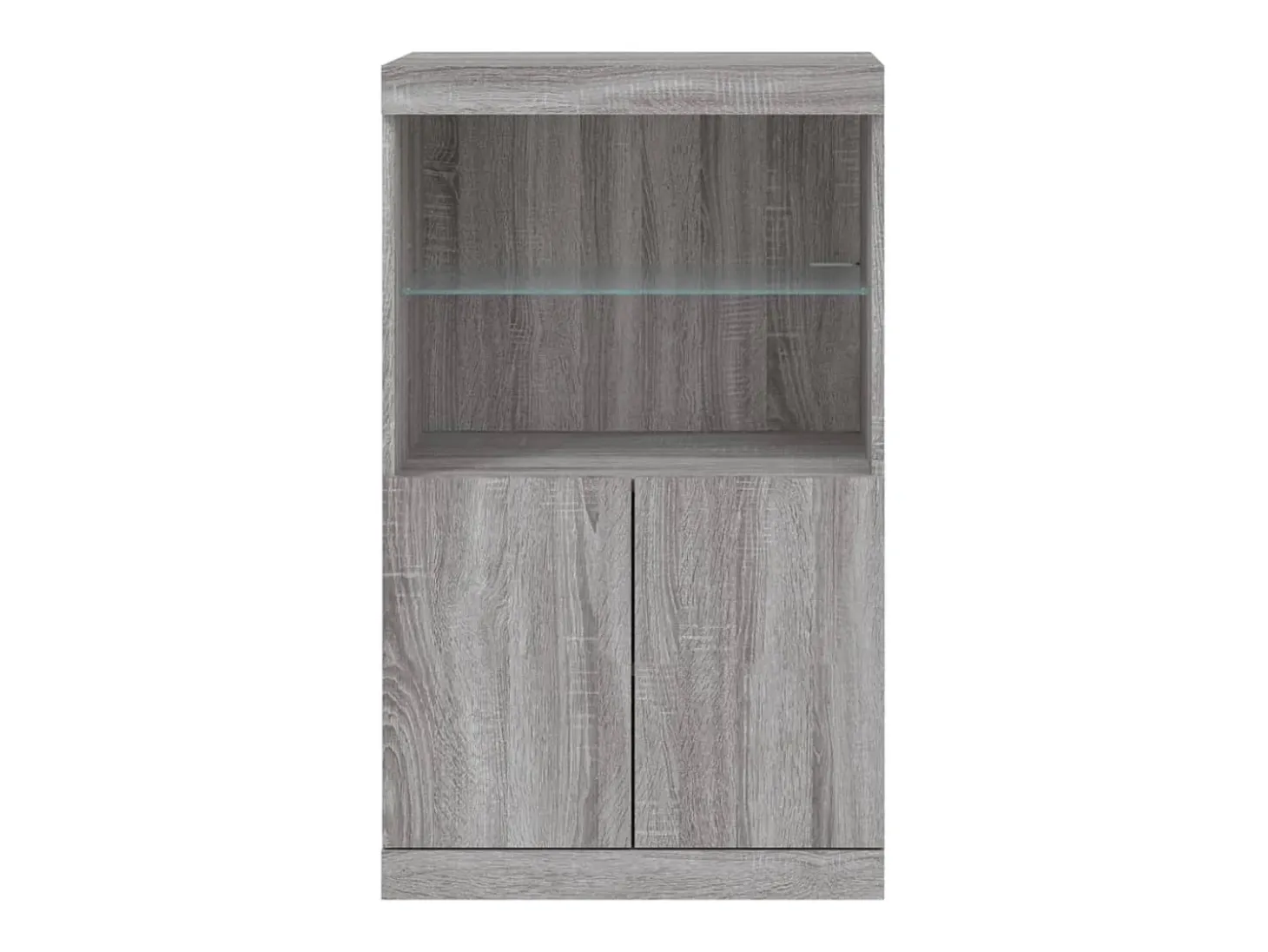 Aparador con luces LED Sonoma gris 60,5x37x100 cm