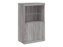 Aparador con luces LED Sonoma gris 60,5x37x100 cm