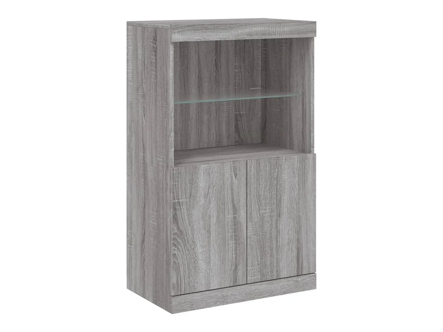 Aparador con luces LED Sonoma gris 60,5x37x100 cm
