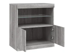 Aparador con luces LED Sonoma gris 60x37x67 cm