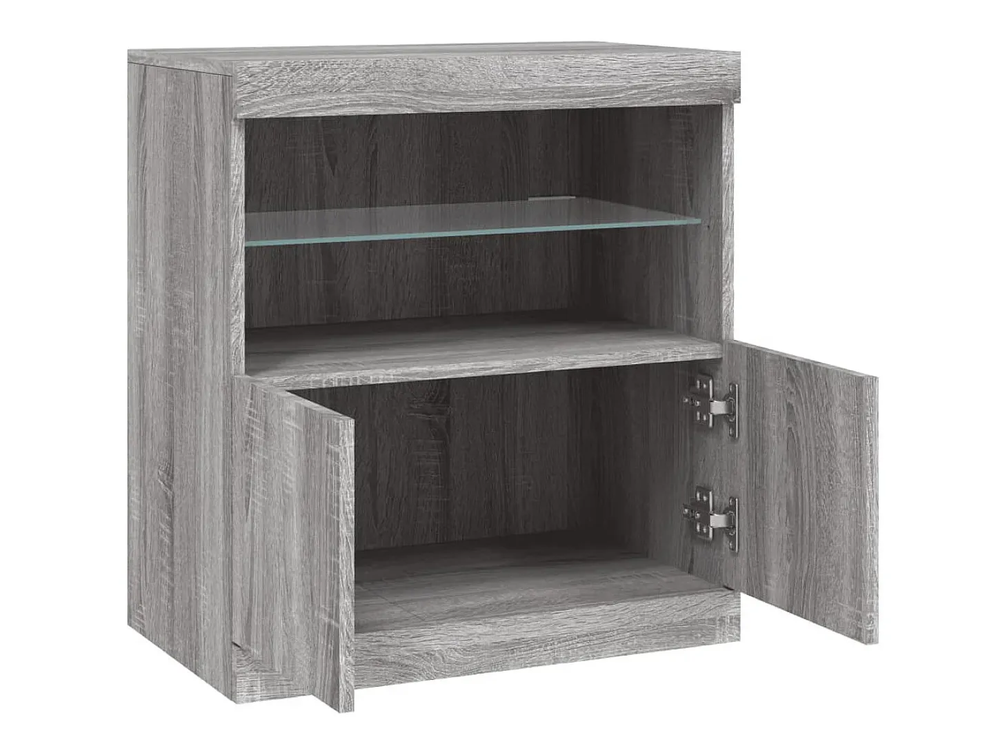 Aparador con luces LED Sonoma gris 60x37x67 cm