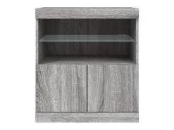 Aparador con luces LED Sonoma gris 60x37x67 cm
