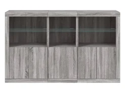 Aparador con luces LED Sonoma gris 162x37x100 cm