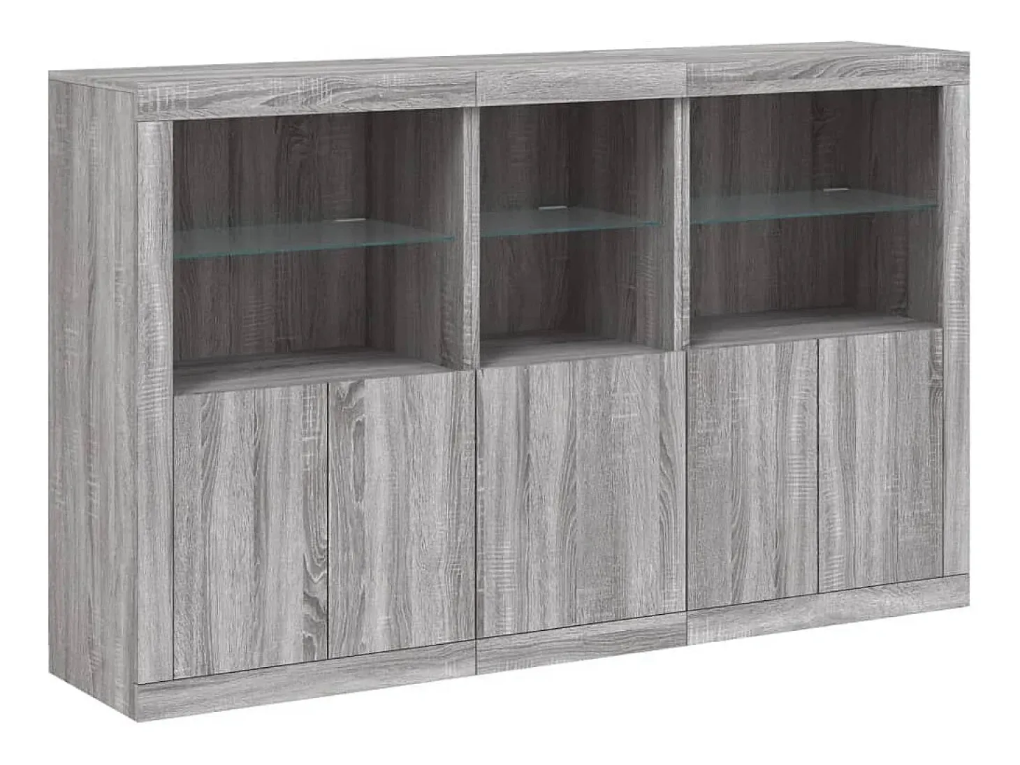 Aparador con luces LED Sonoma gris 162x37x100 cm