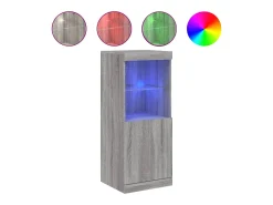 Aparador con luces LED Sonoma gris 41x37x100 cm