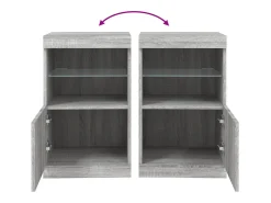 Aparador con luces LED Sonoma gris 41x37x67 cm