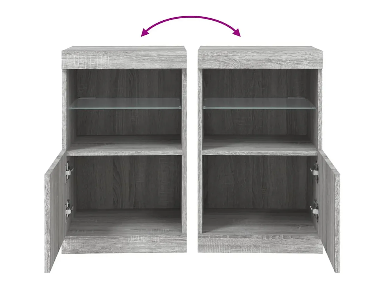 Aparador con luces LED Sonoma gris 41x37x67 cm