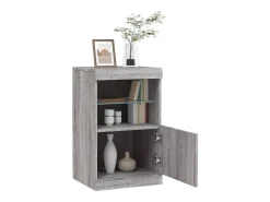 Aparador con luces LED Sonoma gris 41x37x67 cm