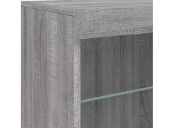 Aparador con luces LED Sonoma gris 60,5x37x67 cm