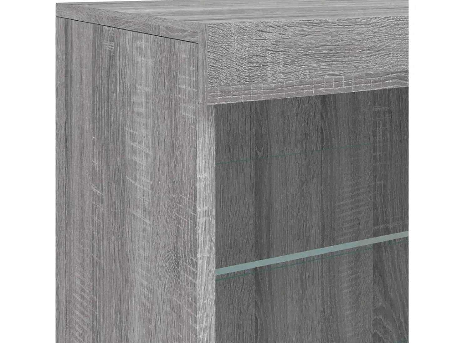 Aparador con luces LED Sonoma gris 60,5x37x67 cm