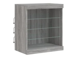 Aparador con luces LED Sonoma gris 60,5x37x67 cm