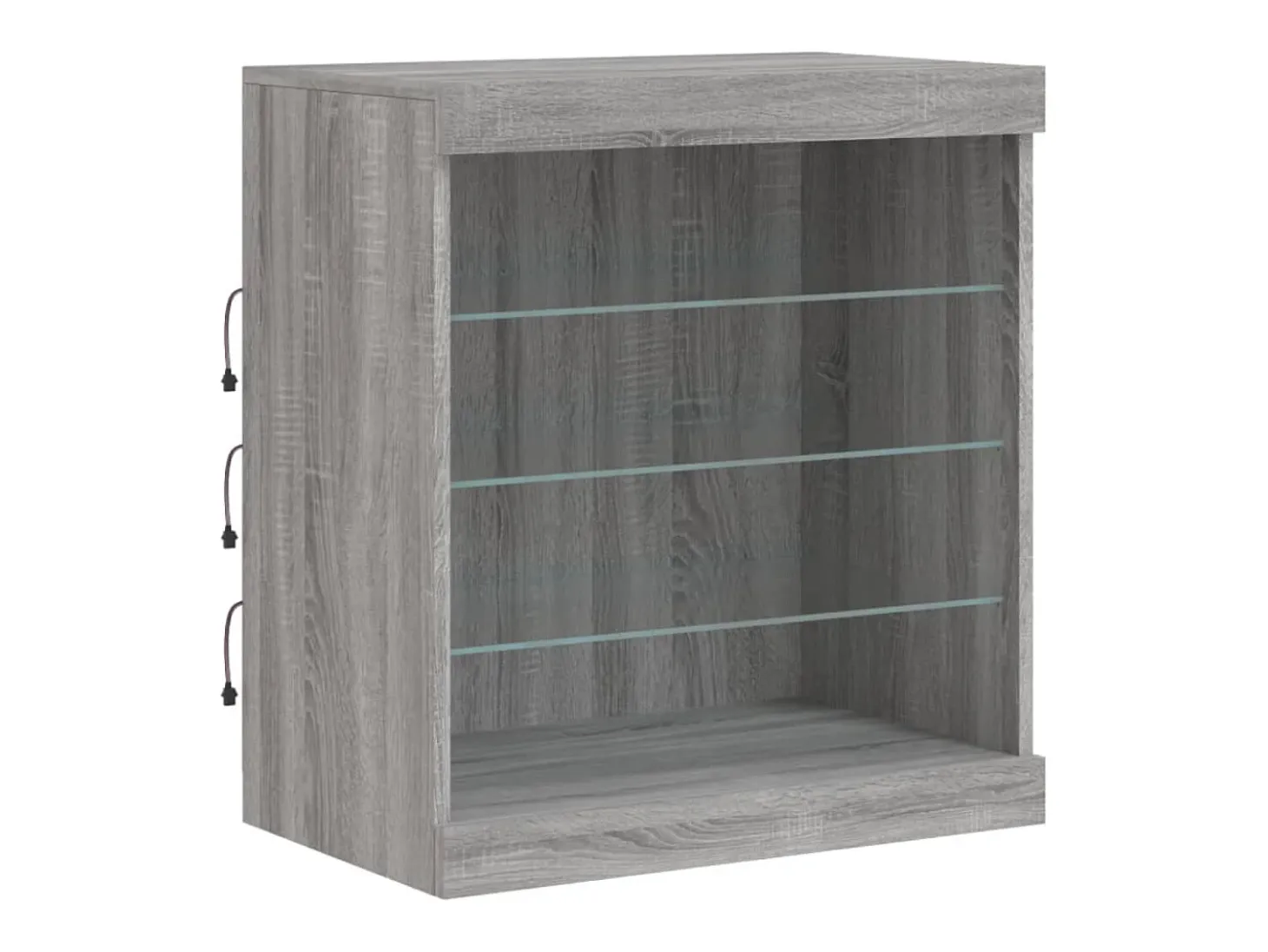 Aparador con luces LED Sonoma gris 60,5x37x67 cm